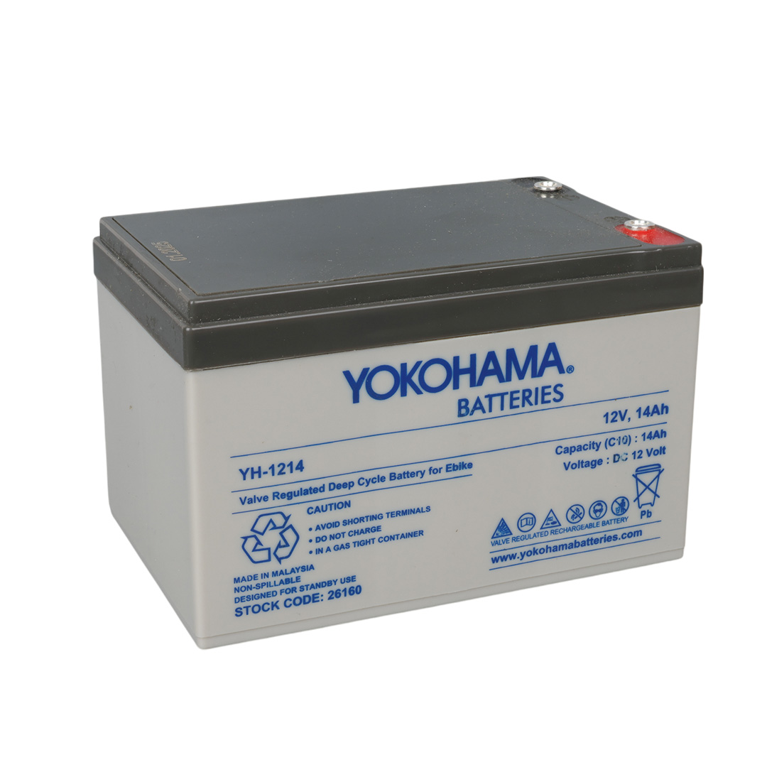 YOKOHAMA YH-1214 12 VOLT - 14 AMPER ELEKTRİKLİ BİSİKLET AKÜSÜ (150 X 95 X 98 MM) (4707) YOKOHAMA YH-1214 12 VOLT - 14 AMPER ELEKTRİKLİ BİSİKLET AKÜSÜ (150 X 95 X 98 MM) (4707)