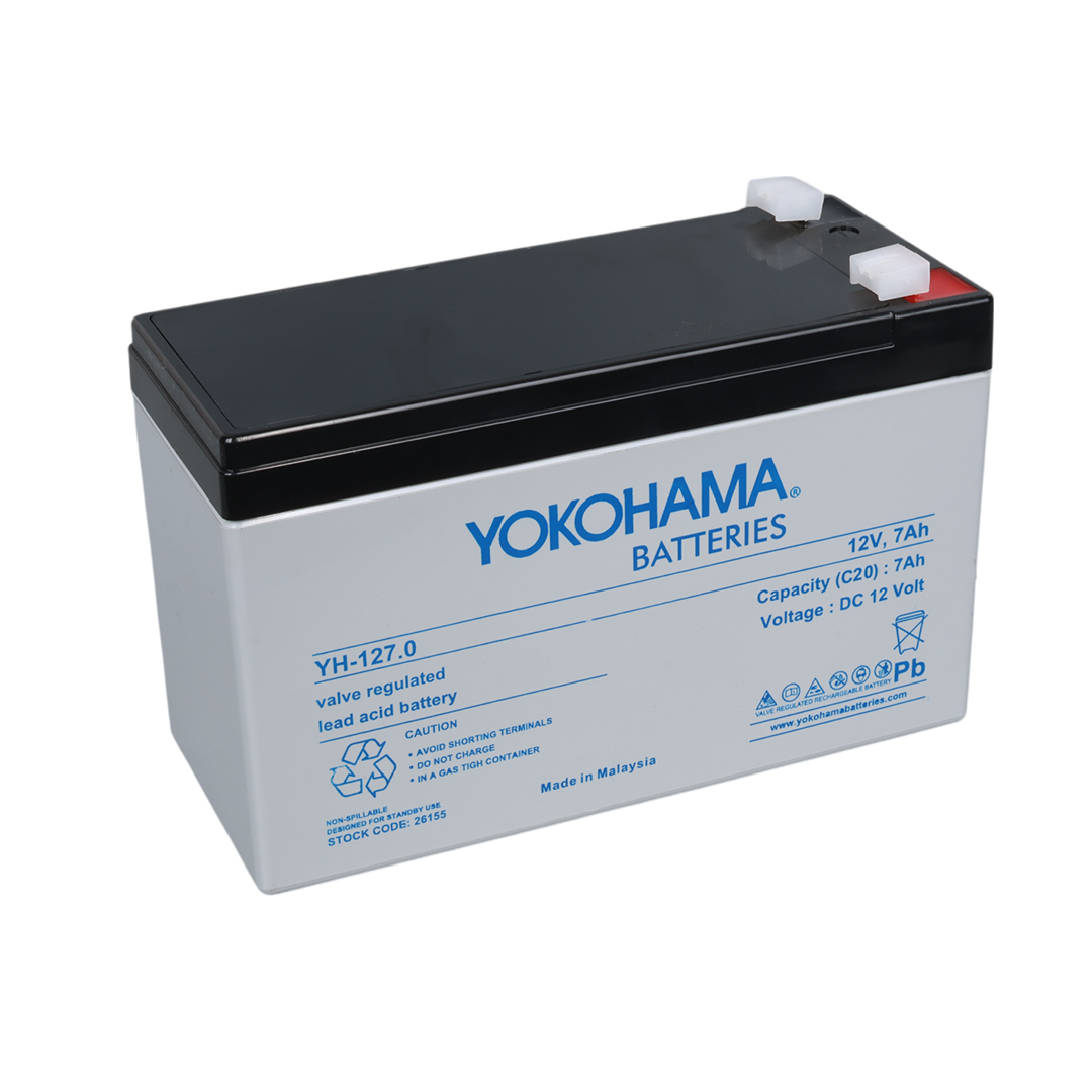 YOKOHAMA YH-127.0 12 VOLT - 7 AMPER AKÜ (150 X 65 X 90 MM) (4707) YOKOHAMA YH-127.0 12 VOLT - 7 AMPER AKÜ (150 X 65 X 90 MM) (4707)