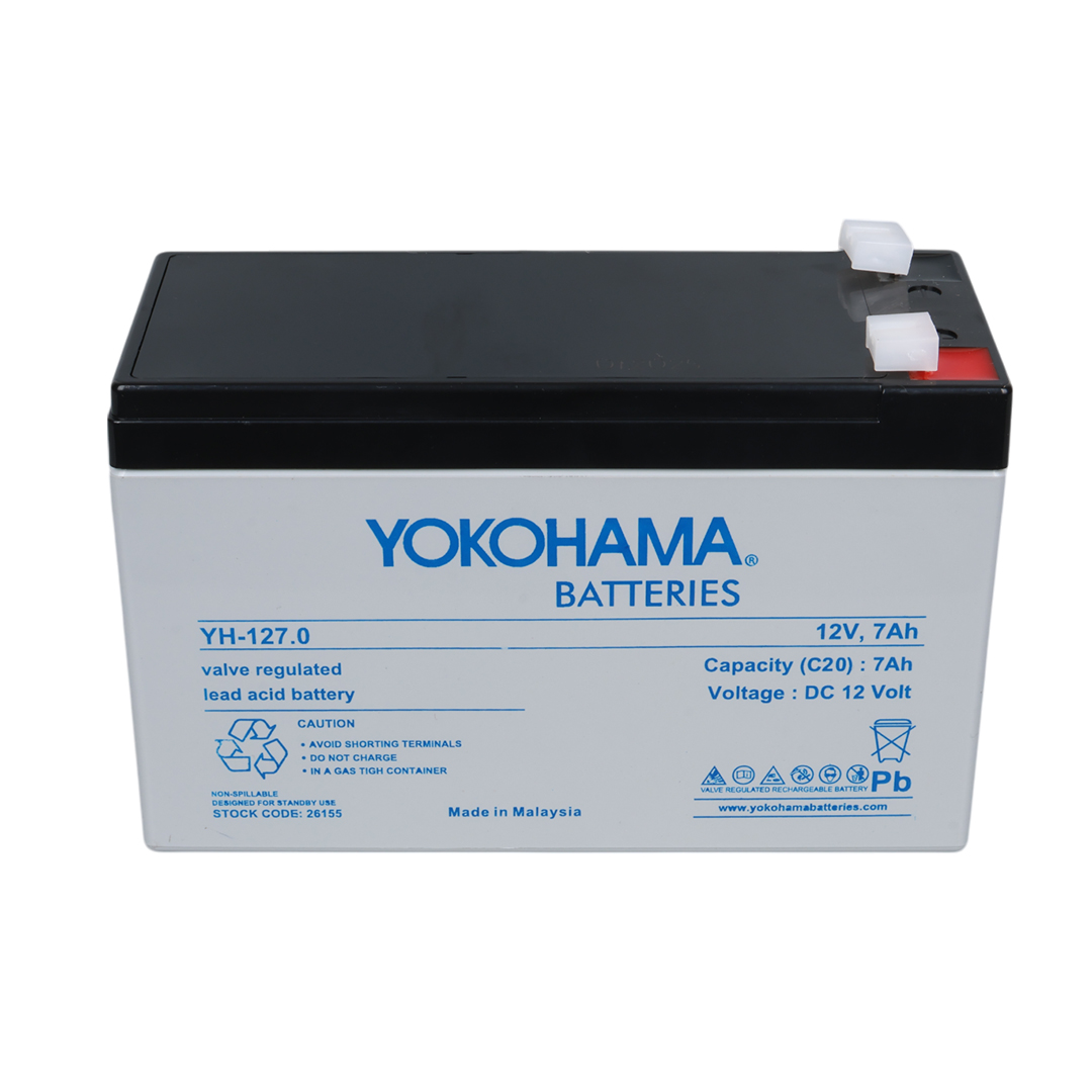 YOKOHAMA YH-127.0 12 VOLT - 7 AMPER AKÜ (150 X 65 X 90 MM) (4707) YOKOHAMA YH-127.0 12 VOLT - 7 AMPER AKÜ (150 X 65 X 90 MM) (4707)