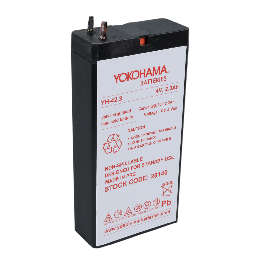 YOKOHAMA YH-42.3 4 VOLT - 2.3 AMPER KURU AKÜ (50 X 100 X 22 MM) (4707) YOKOHAMA YH-42.3 4 VOLT - 2.3 AMPER KURU AKÜ (50 X 100 X 22 MM) (4707)