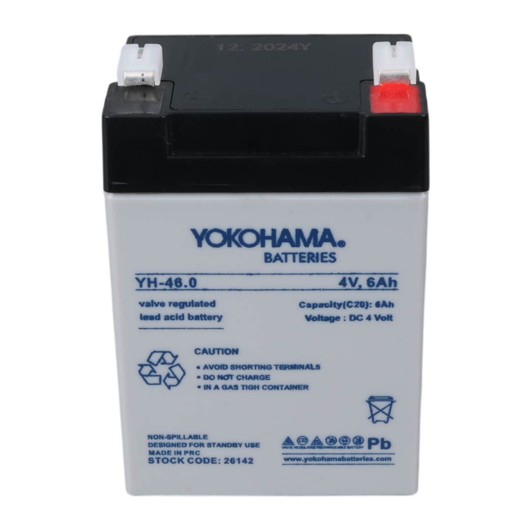 YOKOHAMA YH-46.0 4 VOLT - 6 AMPER KURU AKÜ (68 X 45 X 95 MM) (4707) YOKOHAMA YH-46.0 4 VOLT - 6 AMPER KURU AKÜ (68 X 45 X 95 MM) (4707)