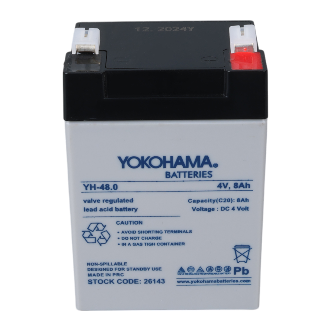 YOKOHAMA YH-48.0 4 VOLT - 8 AMPER KURU AKÜ (68 X 45 X 95 MM) (4707) YOKOHAMA YH-48.0 4 VOLT - 8 AMPER KURU AKÜ (68 X 45 X 95 MM) (4707)
