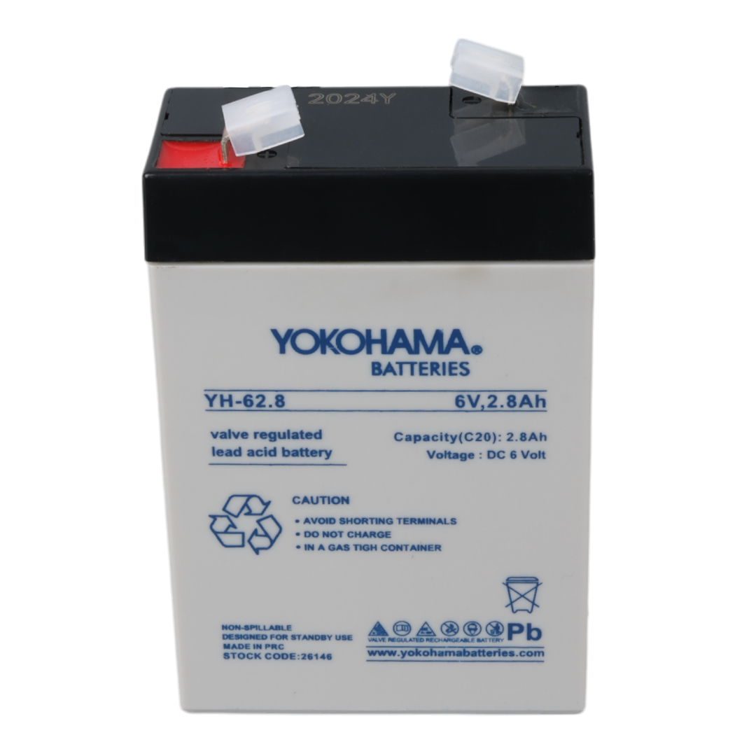 YOKOHAMA YH-62.8 6 VOLT - 2.8 AMPER DİK AKÜ (66 X 33 X 97 MM) (4707) YOKOHAMA YH-62.8 6 VOLT - 2.8 AMPER DİK AKÜ (66 X 33 X 97 MM) (4707)