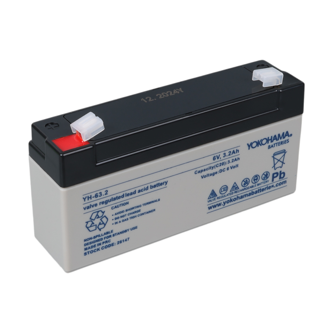 YOKOHAMA YH-63.2 6 VOLT - 3.2 AMPER AKÜ (125 X 33 X 60 MM) (4707) YOKOHAMA YH-63.2 6 VOLT - 3.2 AMPER AKÜ (125 X 33 X 60 MM) (4707)