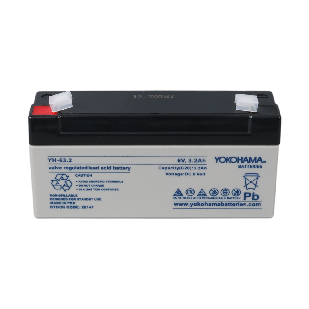 YOKOHAMA YH-63.2 6 VOLT - 3.2 AMPER AKÜ (125 X 33 X 60 MM) (4707) YOKOHAMA YH-63.2 6 VOLT - 3.2 AMPER AKÜ (125 X 33 X 60 MM) (4707)